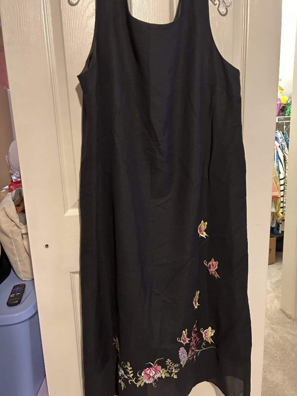 Plaza South Woman Black w/Floral Accents Sleeveless Dress sz 18W